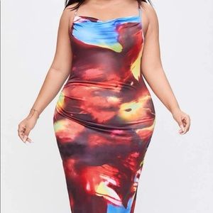 Colorful Plus Size Bodycon Dress